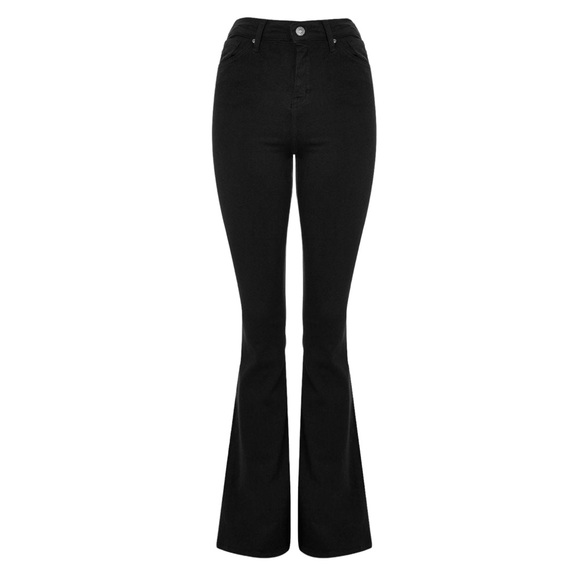 TOPSHOP Black Jamie High Waisted Flare Jeans - Picture 9 of 13